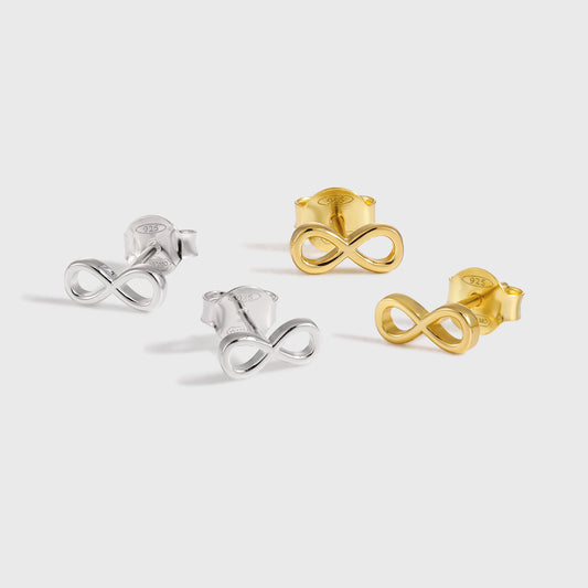 Gift Hollow Infinite ∞ 925 Sterling Silver Stud Earrings