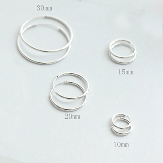 Simple Concise Elegant Women 925 Sterling Sliver Huggie Hoop Earrings