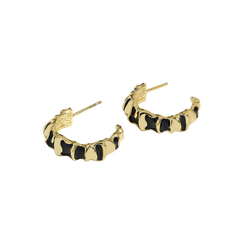 Fashion Irregular Snake Shape 925 Sterling Silver Hoop Earrings