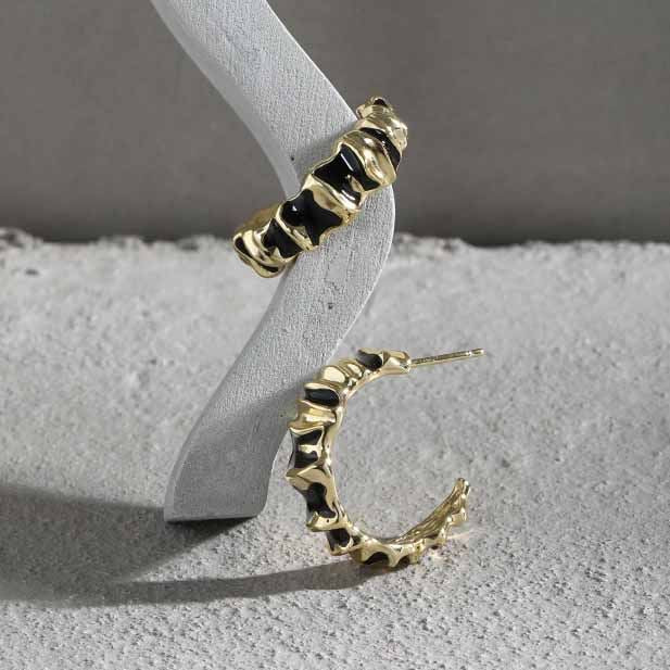 Fashion Irregular Snake Shape 925 Sterling Silver Hoop Earrings