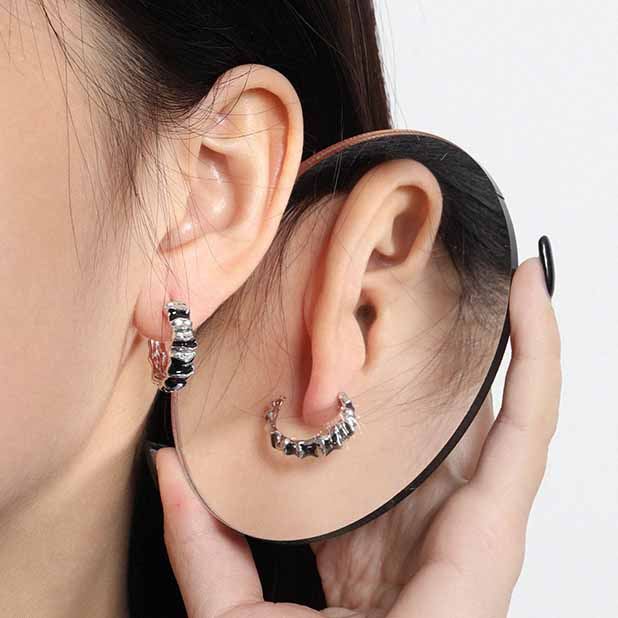 Fashion Irregular Snake Shape 925 Sterling Silver Hoop Earrings