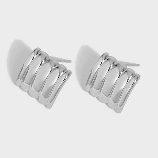 Geometry Rectangle Strips 925 Sterling Silver Stud Earrings